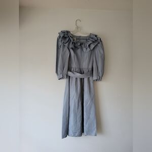 Vintage Richard warren blue dress Ruffle Neck 6